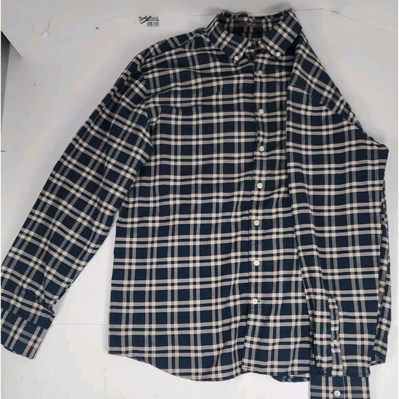 FOUNDRY  CHECKERED‎ PLAID LONG SLEEVE BUTTON Down MENS SHIRT XLT Blue Red - Picture 2 of 9